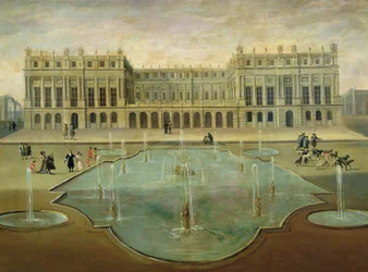 Schloss Versailles von der Gartenseite, vor 1678